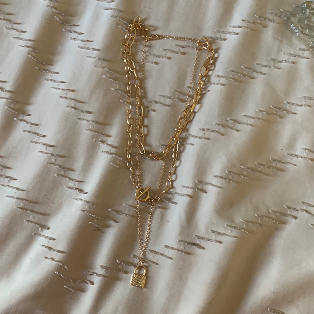 shein gold layered necklace